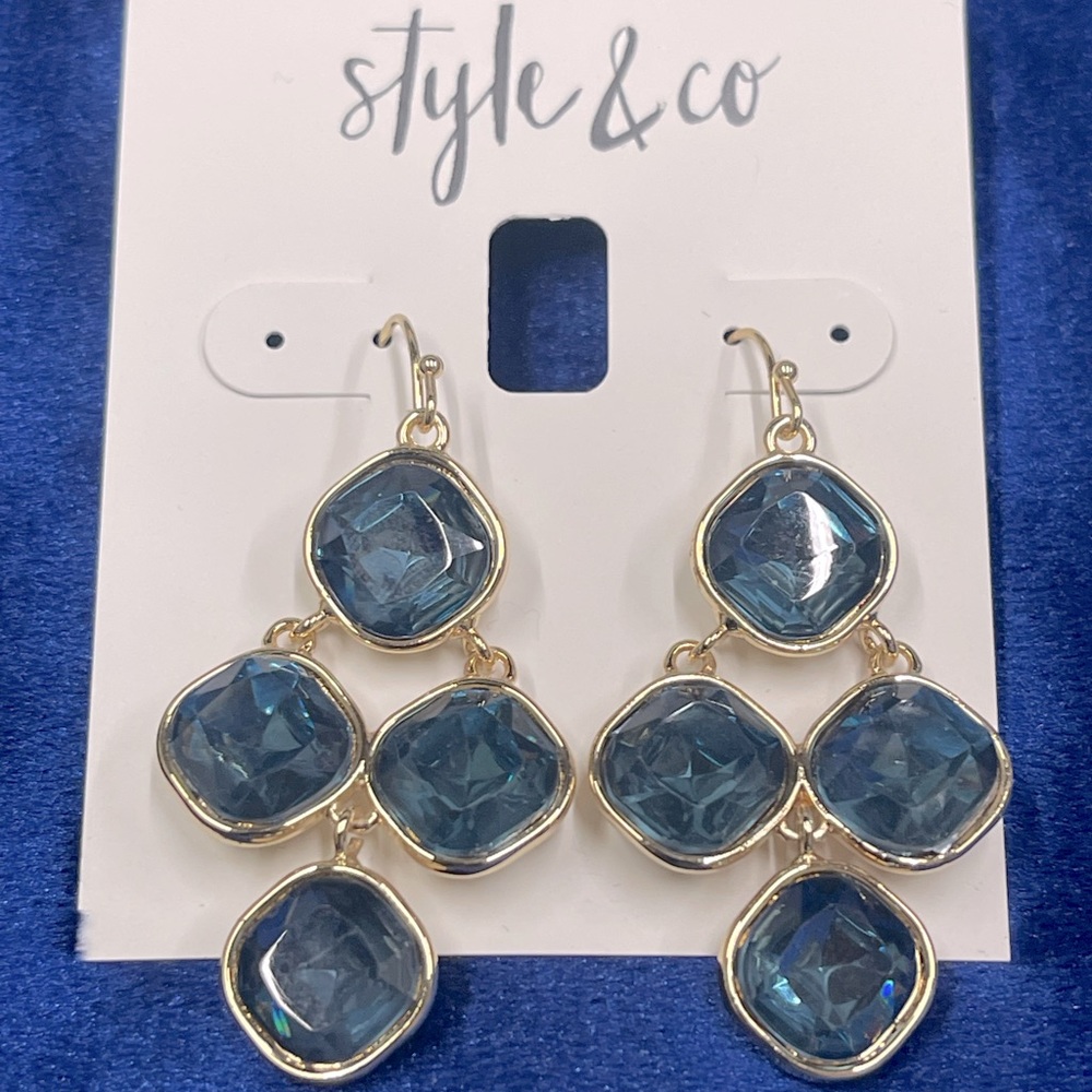 Style & co blue Stone earrings